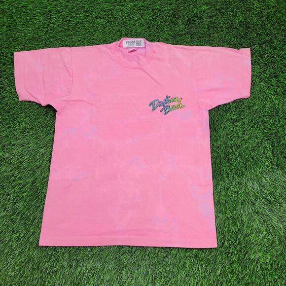 Vintage 90s Daytona Beach Shirt Womens M/L 19x25 Pink Bleached - Picture 1 of 13